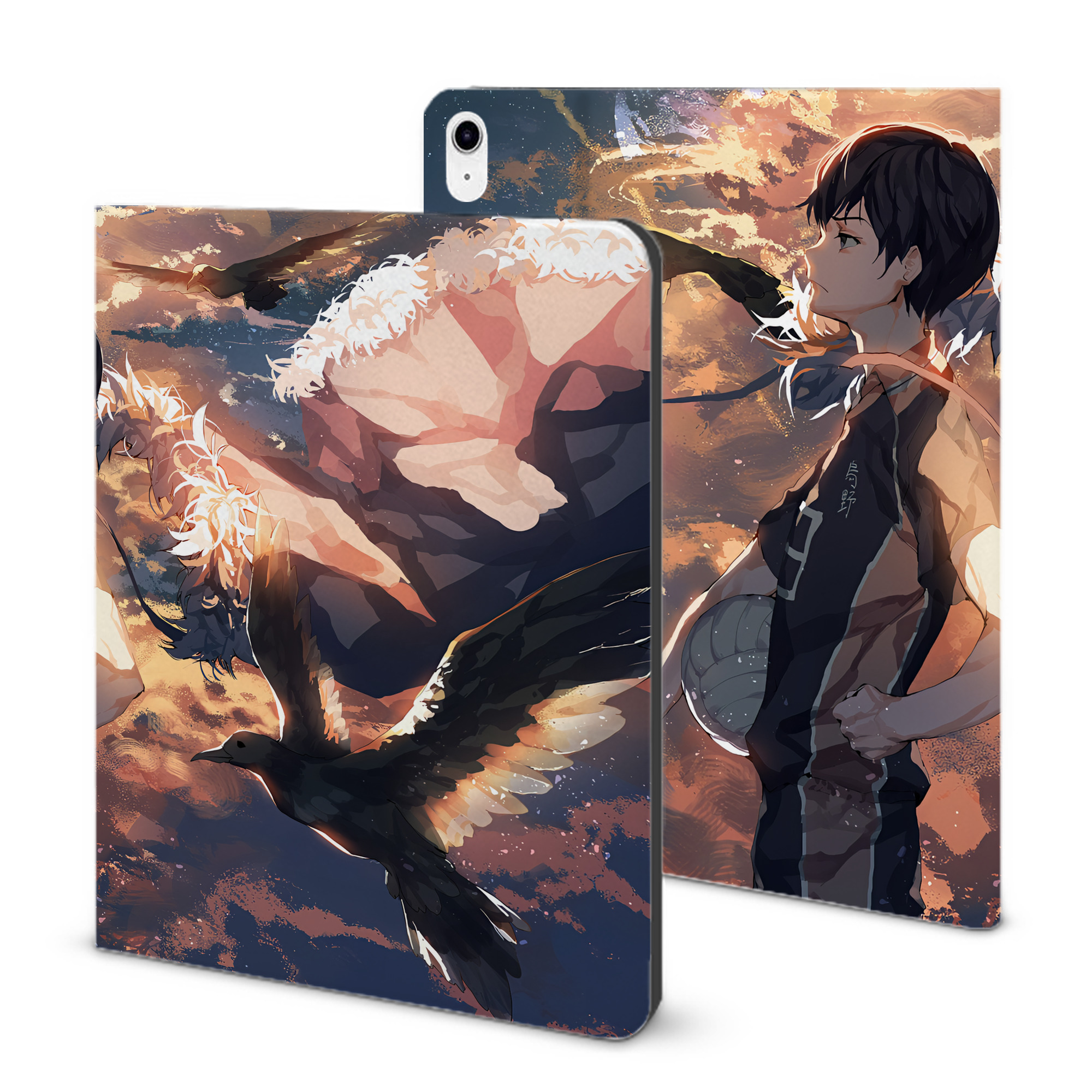 （画像用） ハイキュー!! Haikyu!! IPad ケース ブック型 PUレザー TPU 耐衝撃 軽量 薄型 ペン収納なし 全面保護 IPad 各モデル対応